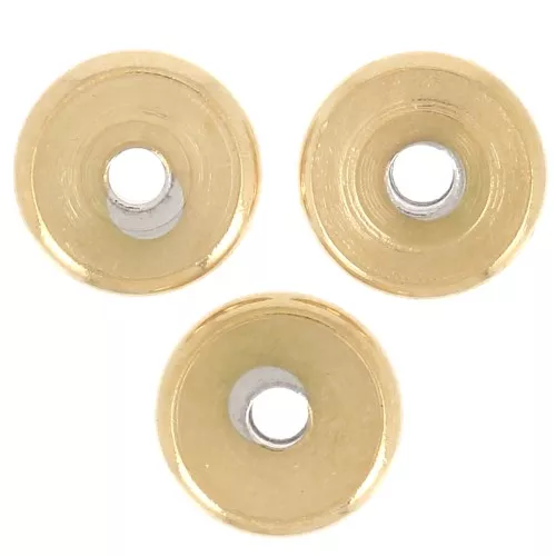 Perle di rondella Heishi - disco piatto 5x1 mm - acciaio inossidabile 304L Dorato x10