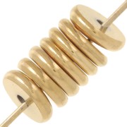 Perle di rondella Heishi - disco piatto 5x1 mm - acciaio inossidabile 304L Dorato x10