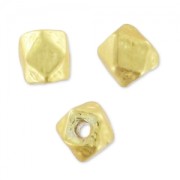 Perla sfaccettata 3 mm Dorato con oro fino satinato x1