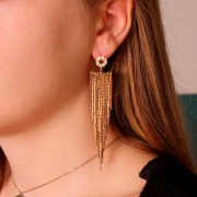 Pendente ciondoli curvi 80 mm - Dorato oro fino x1