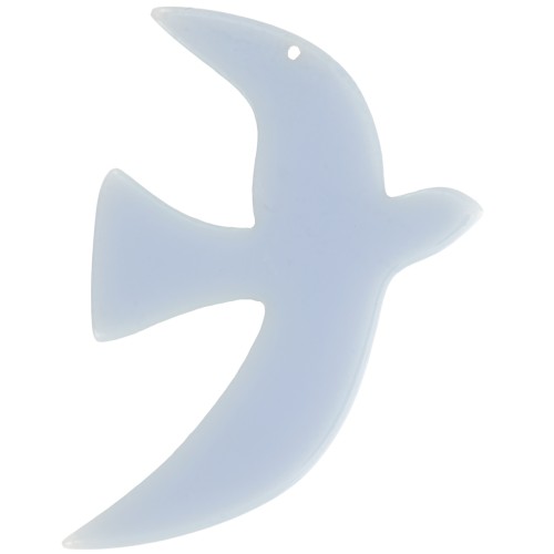 Pendente uccello in acrilico traslucido 49x36mm escl. Perles&Co Blu ghiacciaio