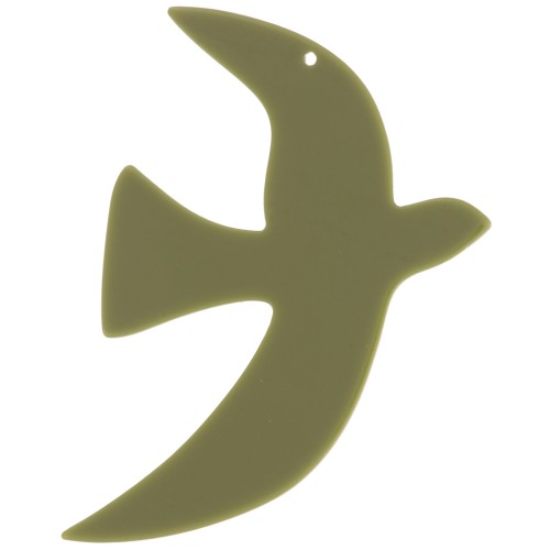 Pendente in acrilico 49x36 mm escluso da Perles&Co - Kaki x1