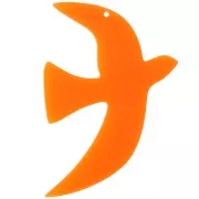 Pendente a forma di uccello in acetato traslucido 49x36 mm escluso Perles&Co - Arancione x1