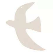 Pendente a forma di uccello in acetato traslucido 49x36 mm escluso Perles&Co - Arancione x1