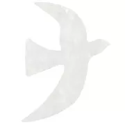 Pendente acrilico per uccelli 49x36 mm escluso da Perles&Co - Bianco perlato x1