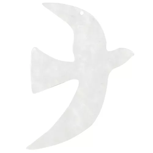 Pendente acrilico per uccelli 49x36 mm escluso da Perles&Co - Bianco perlato x1