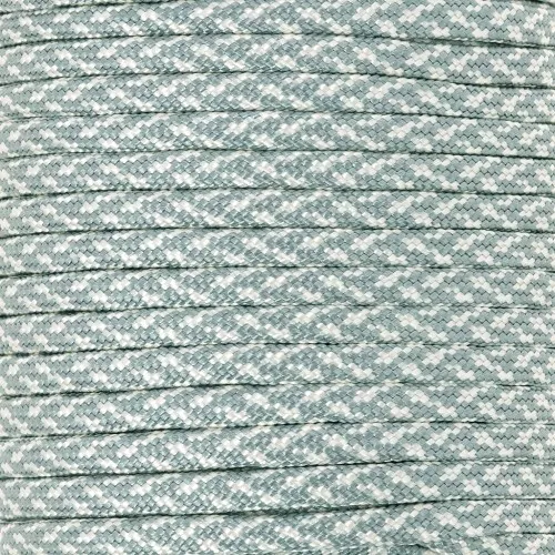 Cordone Paracord - Corda paracadute piatta da 4 mm - Grigio - Bianco x1m