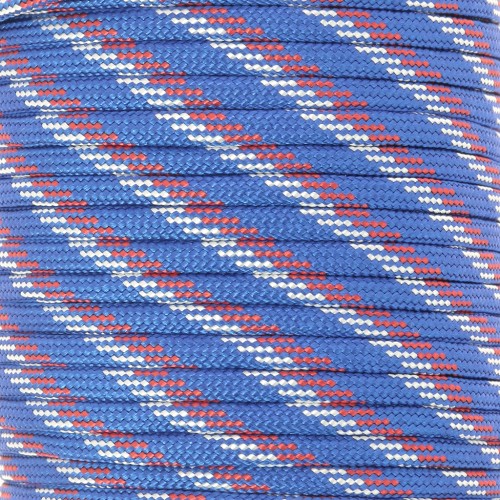 Cordone Paracord - Corda paracadute piatta da 4 mm - Blu - Bianco - Rosso x1m