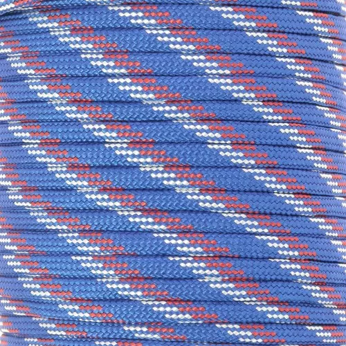 Cordone Paracord - Corda paracadute piatta da 4 mm - Blu - Bianco - Rosso x1m