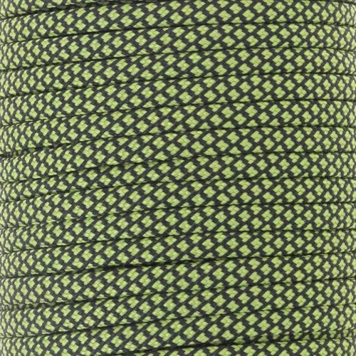 Cordone Paracord - Cordino piatto per paracadute da 4 mm - Verde - Nero x1m