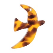 Ciondolo uccello in acetato 15x10 mm escl. Perles&Co - Terrazzo Brown - Nero x1|raw }}