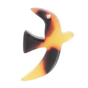 Ciondolo uccello in acetato 15x10 mm in esclusiva per Perles&Co - Guscio di tartaruga - Marrone