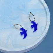 Ciondolo uccello in acetato 15x10 mm in esclusiva per Perles&Co - Guscio di tartaruga - Marrone