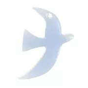 Ciondolo uccello in acrilico traslucido 15x10 mm in esclusiva per Perles&Co - Blu ghiacciaio