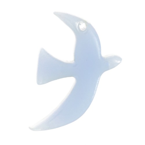 Ciondolo uccello in acrilico traslucido 15x10 mm in esclusiva per Perles&Co - Blu ghiacciaio