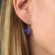 Ciondolo uccello in acrilico traslucido 15x10 mm in esclusiva per Perles&Co - Blu ghiacciaio