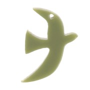 Ciondolo uccello in acrilico 15x10 mm in esclusiva per Perles&Co - Kaki x1|raw }}