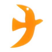 Ciondolo uccello in acetato traslucido 15x10 mm escluso Perles&Co - Arancione x1