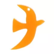 Ciondolo uccello in acetato traslucido 15x10 mm escluso Perles&Co - Arancione x1