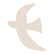 Ciondolo uccello in acetato traslucido 15x10 mm escluso Perles&Co - Arancione x1