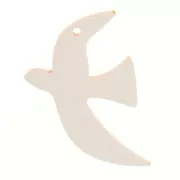 Ciondolo uccello in acetato traslucido 15x10 mm escluso Perles&Co - Arancione x1