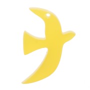 Ciondolo uccello in acetato traslucido 15x10 mm in esclusiva per Perles&Co - Giallo x1