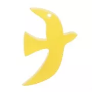 Ciondolo uccello in acetato traslucido 15x10 mm in esclusiva per Perles&Co - Giallo x1