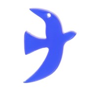 Ciondolo uccello in acrilico trasparente 15x10 mm in esclusiva per Perles&Co - Royal Blue x1