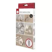 Stampo in silicone 26x14,5 cm - 5 forme Cassette nido e uccelli - Grigio x1