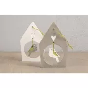 Stampo in silicone 26x14,5 cm - 5 forme Cassette nido e uccelli - Grigio x1