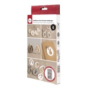 Stampo in silicone 26x14,5 cm - 6 forme di uova e pendente di coniglio - Grigio x1