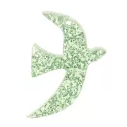 Breloque oiseau en acrylique 15x10 mm exclu Perles&Co - Pailleté vert mousse x1