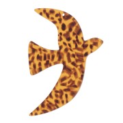 Pendente a forma di uccello in acetato 35x25 mm escluso Perles&Co - Terrazzo Brown - Nero x1