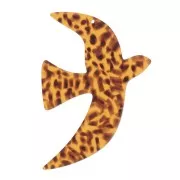 Pendente a forma di uccello in acetato 35x25 mm escluso Perles&Co - Terrazzo Brown - Nero x1