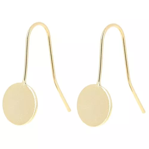 Ganci piatti per cabochon fondo piatto 10 mm - Dorato con oro fino x2