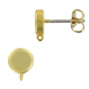 Chidodini a disco per orecchini 6 mm Dorato con oro fino satinato x2|raw }}