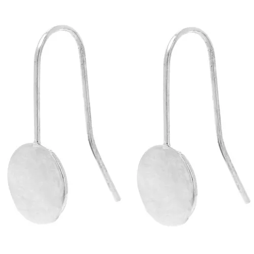 Ganci piatti per cabochon fondo piatto 10 mm - Argento x2
