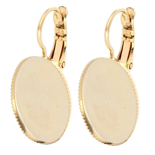 Portacabochon Dormeuses 18x13 mm con anello aperto - Dorato con oro fino x2