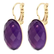 Portacabochon Dormeuses 18x13 mm con anello aperto - Dorato con oro fino x2