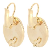 Portacabochon Dormeuses 18x13 mm con anello aperto - Dorato con oro fino x2