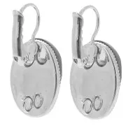 Portacabochon piatti 18x13 mm con anello aperto - Argento x2