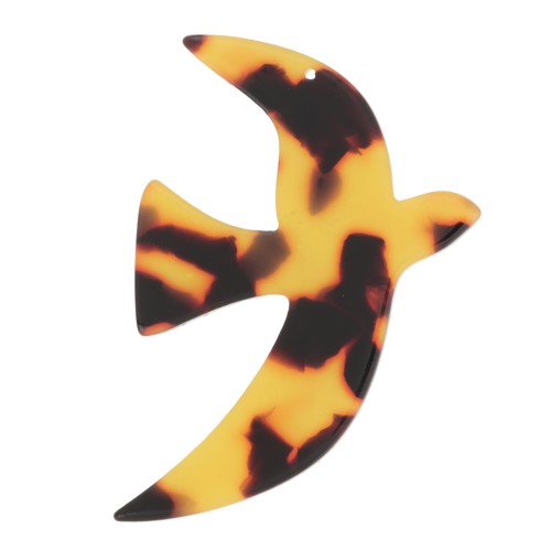 Pendente a forma di uccello in acetato 35x25 mm escluso Perles&Co - Tartaruga marrone