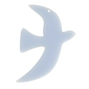 Pendente a forma di uccello in acrilico traslucido 35x25 mm, esclusiva di Perles&Co - Blu ghiacciaio