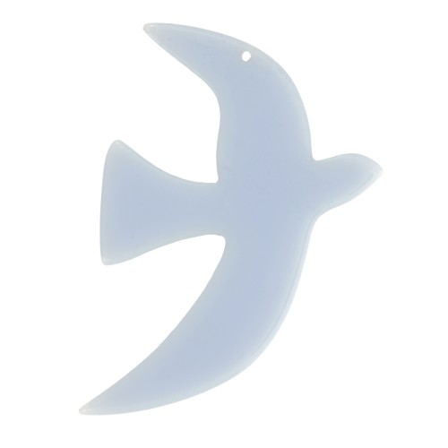 Pendente a forma di uccello in acrilico traslucido 35x25 mm, esclusiva di Perles&Co - Blu ghiacciaio