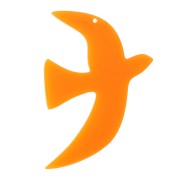 Pendente a forma di uccello in acetato traslucido 35x25 mm escluso Perles&Co - Arancione x1|raw }}