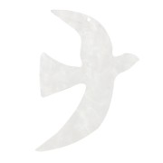 Pendente uccello in acrilico 35x25 mm in esclusiva per Perles&Co - Bianco perlato x1|raw }}