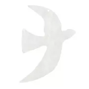 Bianco - Pendente uccello in acrilico 35x25 mm in esclusiva per Perles&Co - Bianco perlato x1 Pendente uccello in acrilico 35x25 mm in esclusiva per Perles&Co - Bianco perlato x1