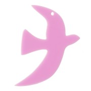 Pendente a forma di uccello in acetato 35x25 mm escl. Perles&Co - Rosa x1|raw }}