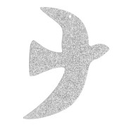 Pendente uccello in acrilico 35x25 mm escl. Perles&Co - Argento glitterato x1|raw }}