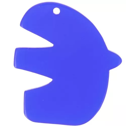 Pendente a forma di uccello in acrilico trasparente 30x26 mm - Royal Blue x1
